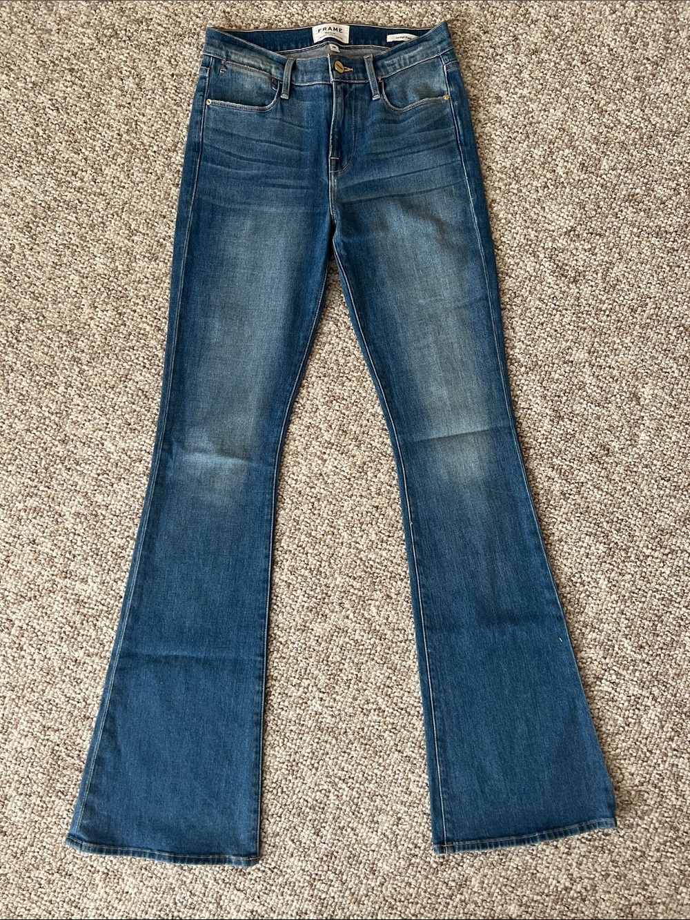 Frame Denim Le High Flare Jeans in Blue Wash Size 26
